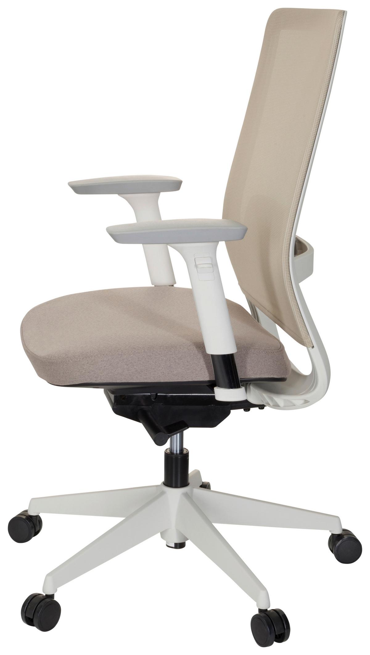 Drehstuhl Pure White Weiß/beige - Beige/Weiß, MODERN, Kunststoff/Textil (69/115/60cm) - MID.YOU