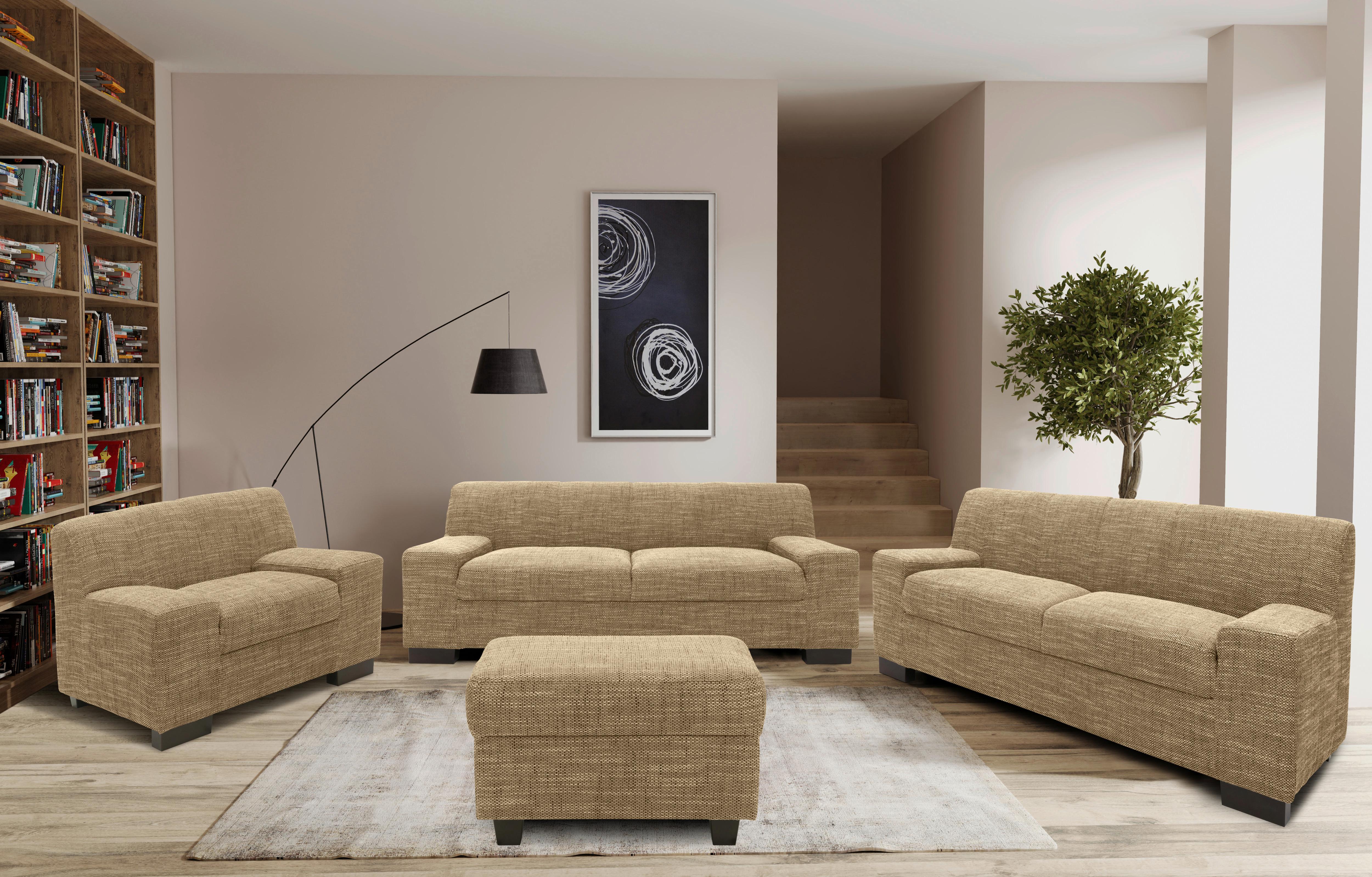Polstersessel Norma Braun/beige Webstoff - Wengefarben/Beige, Design, Textil (103/69/87cm) - MID.YOU