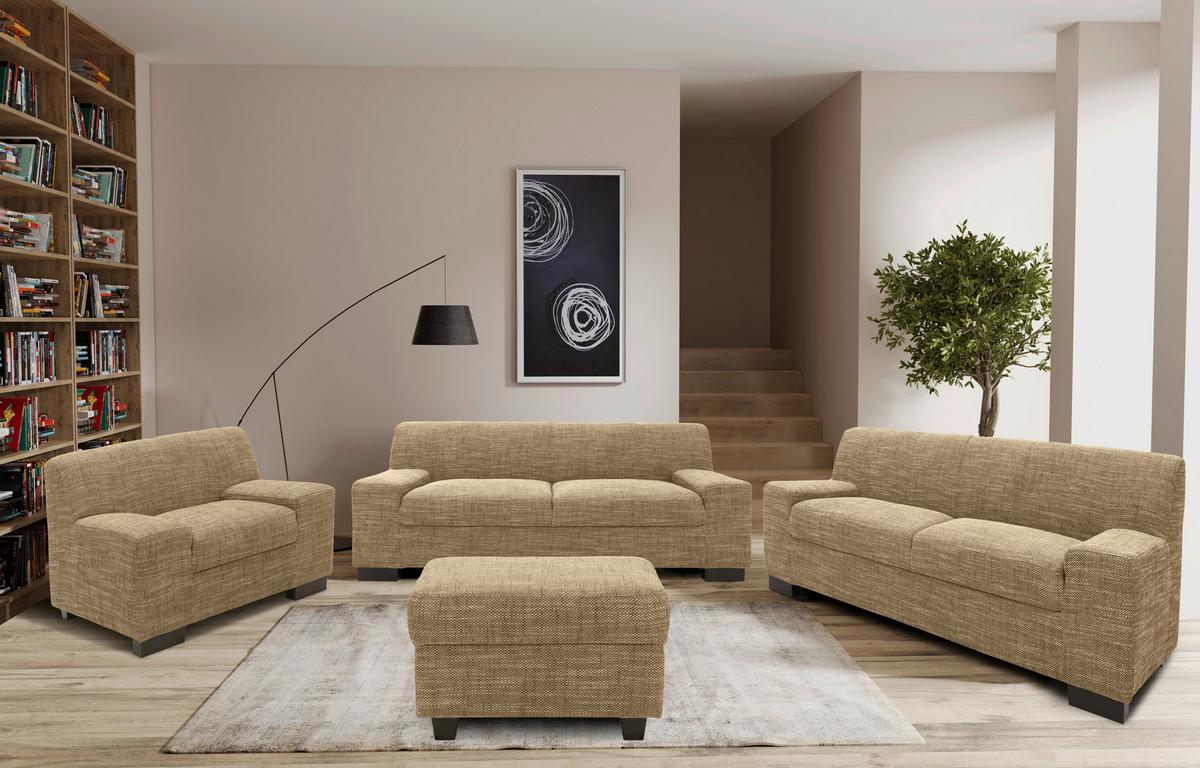 Polstersessel Norma Braun/beige Webstoff - Wengefarben/Beige, Design, Textil (103/69/87cm) - MID.YOU
