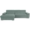 Ecksofa mit Bettkasten Perry Grün 292x183 cm - Silberfarben/Grün, Design, Textil (183/292cm) - Livetastic