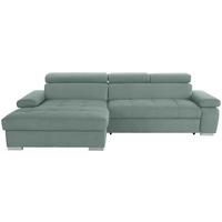 Ecksofa Mit Bettkasten Perry Grün 292x183 Cm - Silberfarben/Grün, Design, Textil (183/292cm) - Livetastic