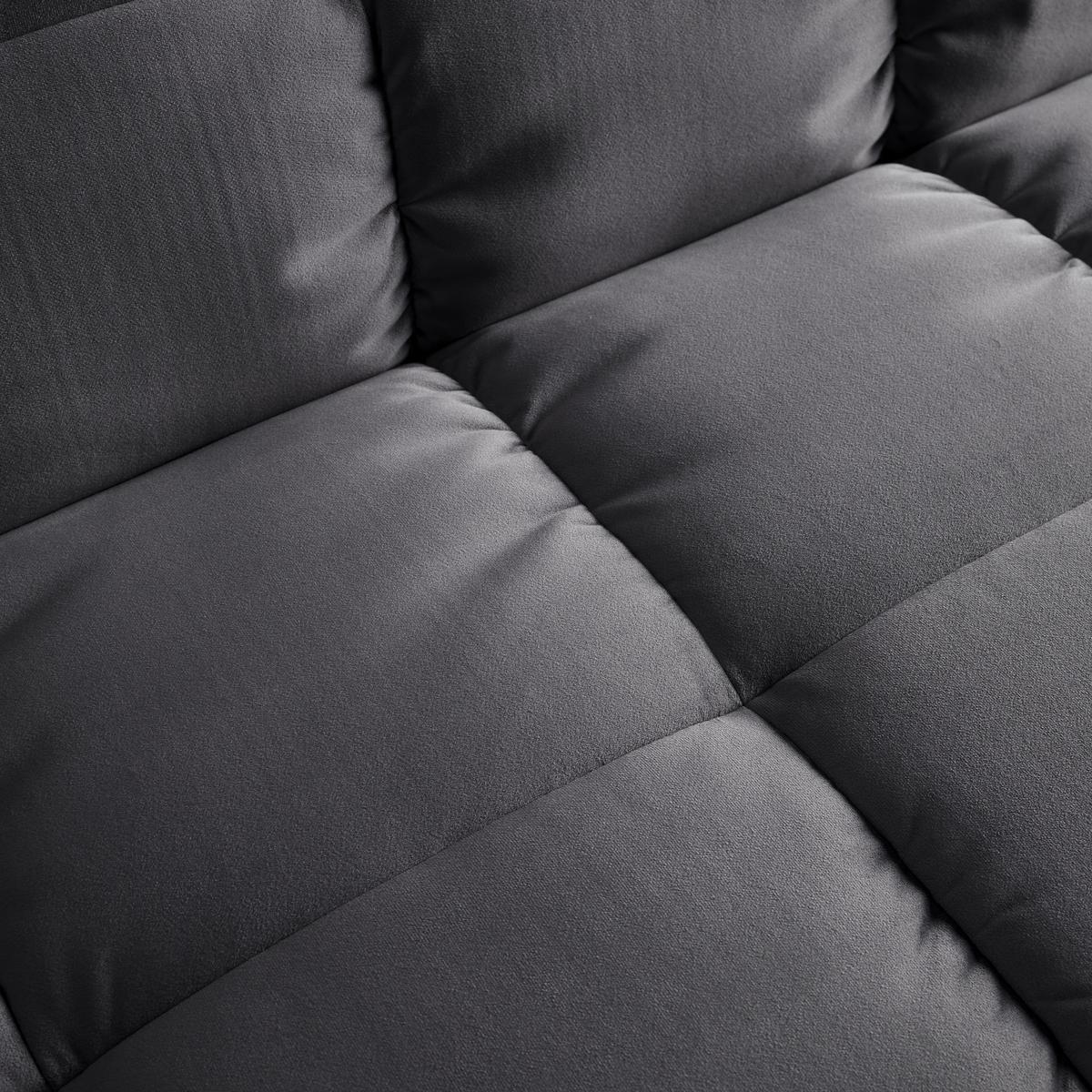 Rozkládací pohovka ALVA, tmavě šedá - tmavě šedá/přírodní barvy, Moderní, dřevo/textil (185/80/88cm) - Bessagi Home