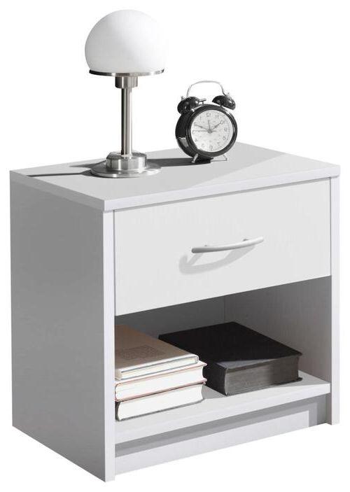 Noční Stolek Base Bílá - bílá/černá, Basics, kompozitní dřevo/plast (39/41/28cm)