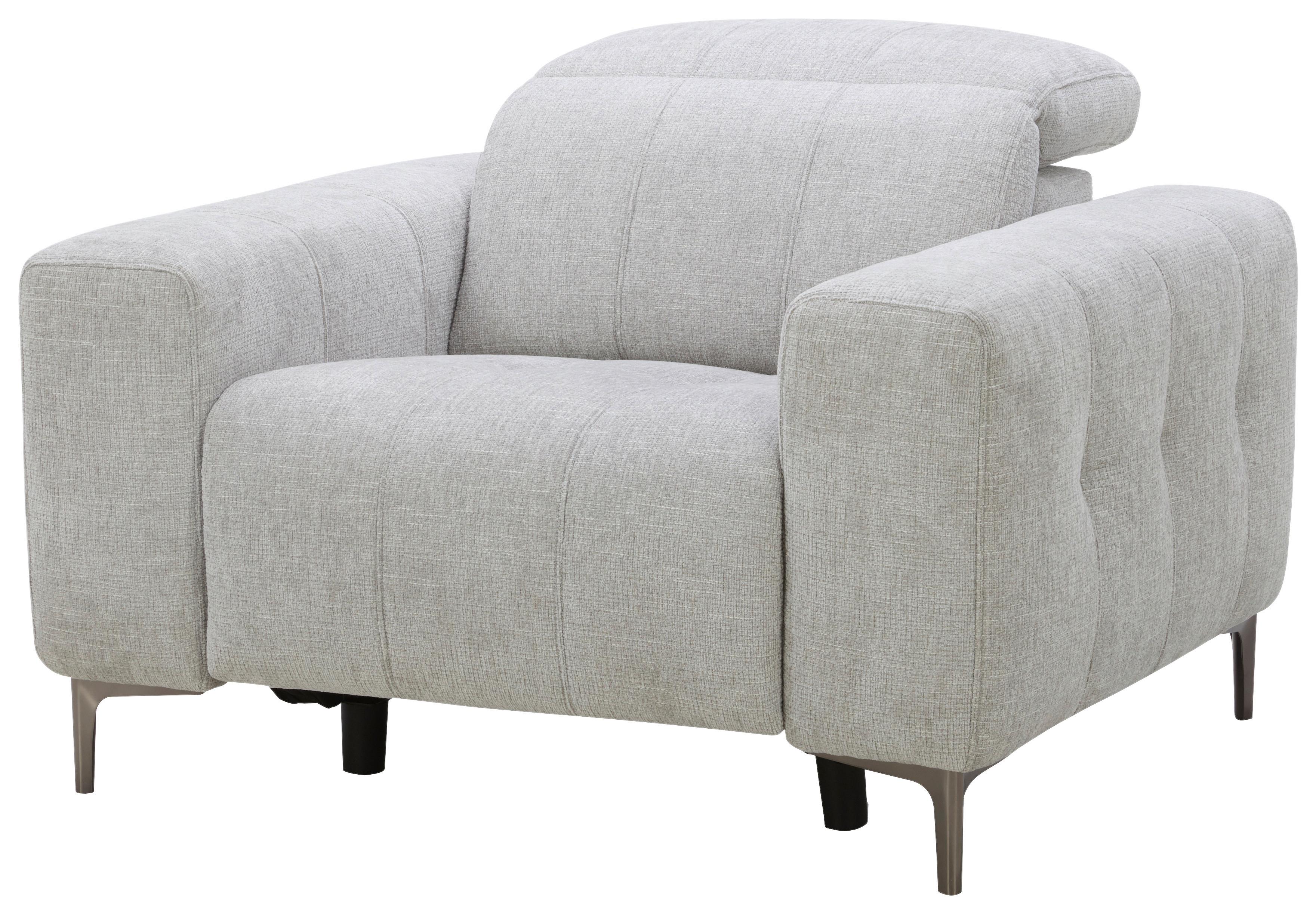 Kreslo ALVARO, sivý zamat, relax.funkcia - sivá/svetlosivá, Modern, kov/drevo (115/79/109cm) - Mömax