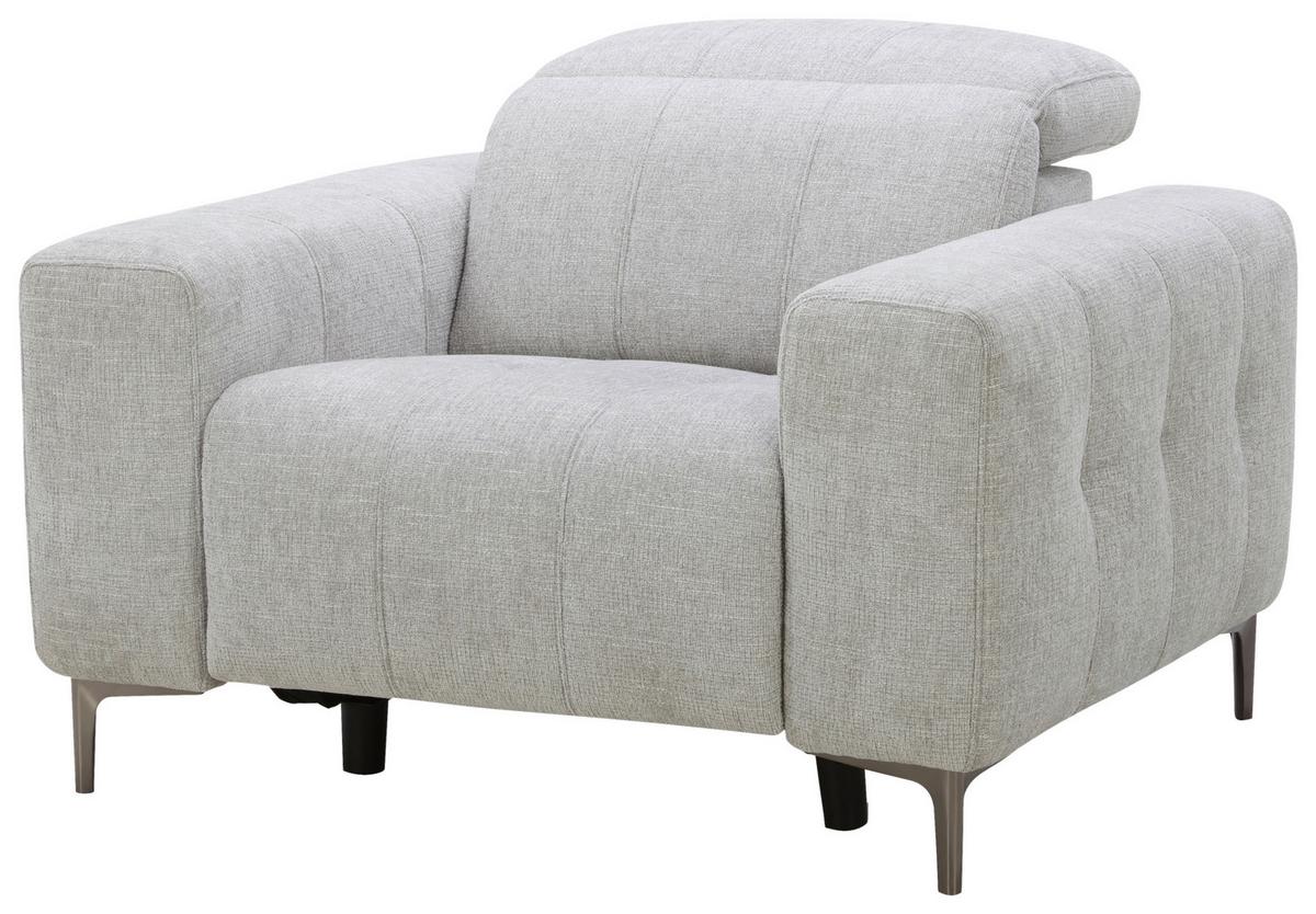 Kreslo ALVARO, sivý zamat, relax.funkcia - sivá/svetlosivá, Modern, kov/drevo (115/79/109cm) - Mömax