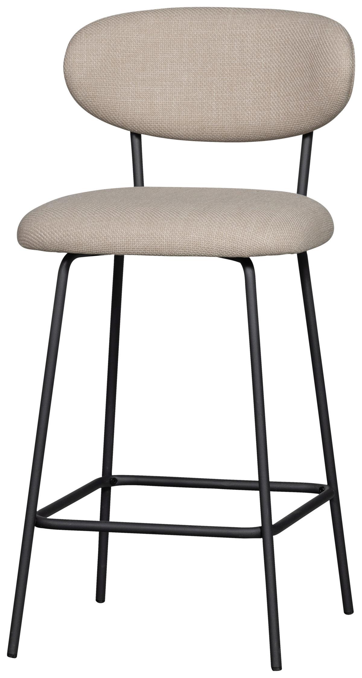 Barhocker-Set Klejd Naturfarben B: 46cm - Schwarz/Naturfarben, MODERN, Textil/Metall (46/93/52cm) - Livetastic