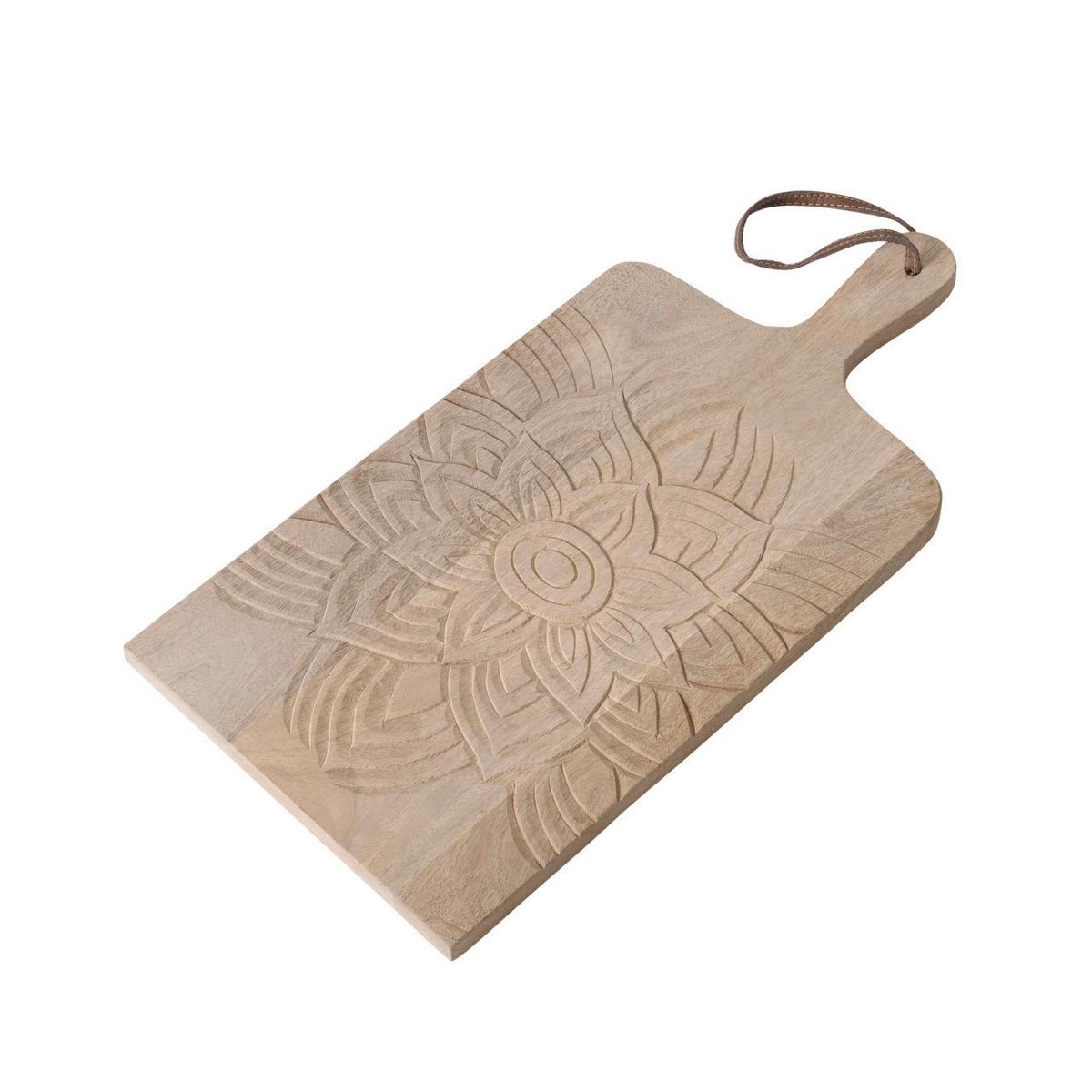 Dekorační podnos Mandalja - přírodní barvy, Basics, dřevo (50/2/25cm) - Modern Living