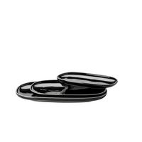 Servierplatte Isora Keramik Oval 3--Teilig. D: 23-33 cm - Schwarz, Basics, Keramik - Mäser