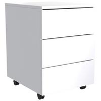 Rollcontainer Weiß Dalrosa 39x55x45 Cm - Weiß, MODERN, Holzwerkstoff/Kunststoff (39/55/45cm) - MID.YOU