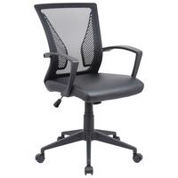 Drehstuhl Offilo Pu - Schwarz, KONVENTIONELL, Kunststoff/Metall (48/92/46cm)