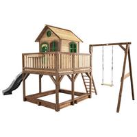 Spielturm A030.152.80 - Braun/Grau, KONVENTIONELL, Holz/Kunststoff (541/291/277cm) - Ambia Garden