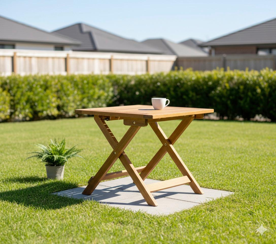 Gartentisch Akazie Braun LxB: 38x38 cm, klappbar - Akaziefarben, Basics, Holz (38/38/40cm)