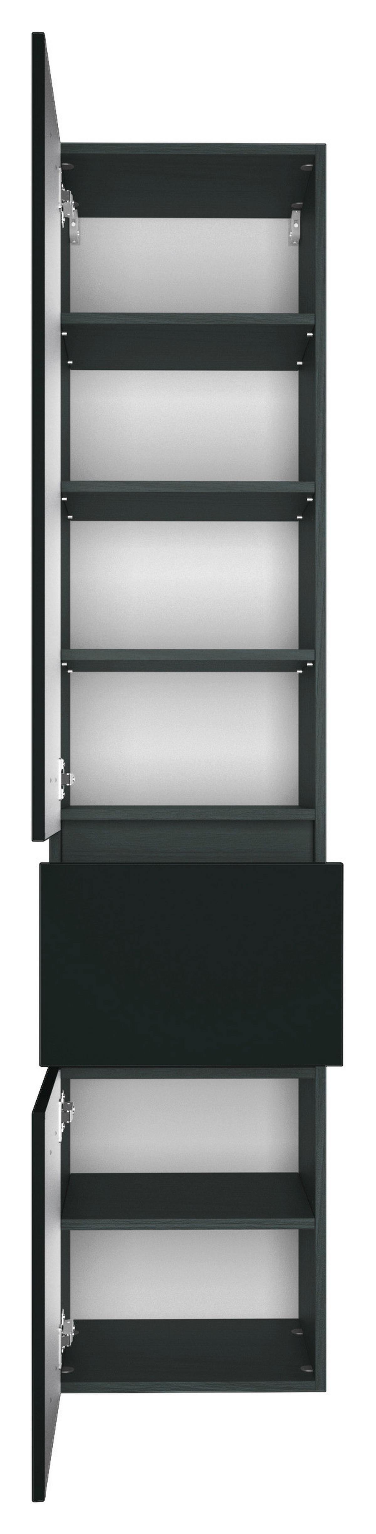 Hochschrank Mit Türdämpfung Pienza 40 Cm Graphitgrau - Silberfarben/Graphitfarben, Basics, Holzwerkstoff (40/185/35cm) - Held