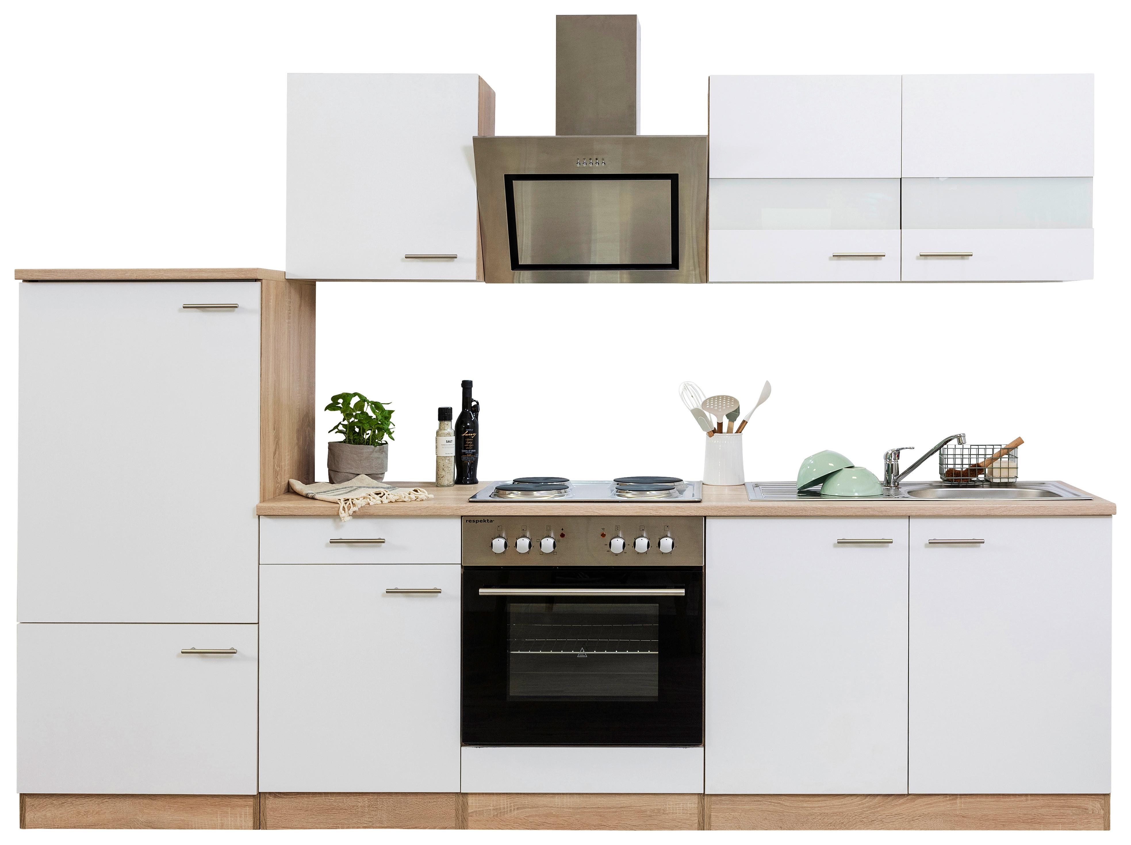 Küchenblock Merle Küchenblock 270 cm - Eichefarben/Weiß, Basics, Holzwerkstoff (270cm) - Respekta
