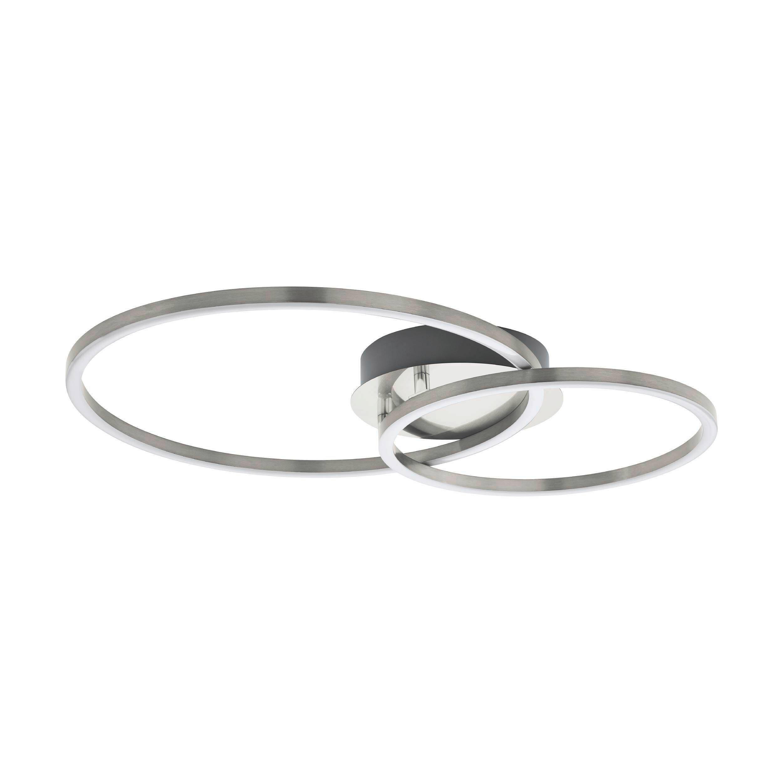 Deckenleuchte 75555 Palmaves Ø 45 Cm - Weiß/Nickelfarben, Basics, Kunststoff/Metall (45/30/12cm) - Eglo