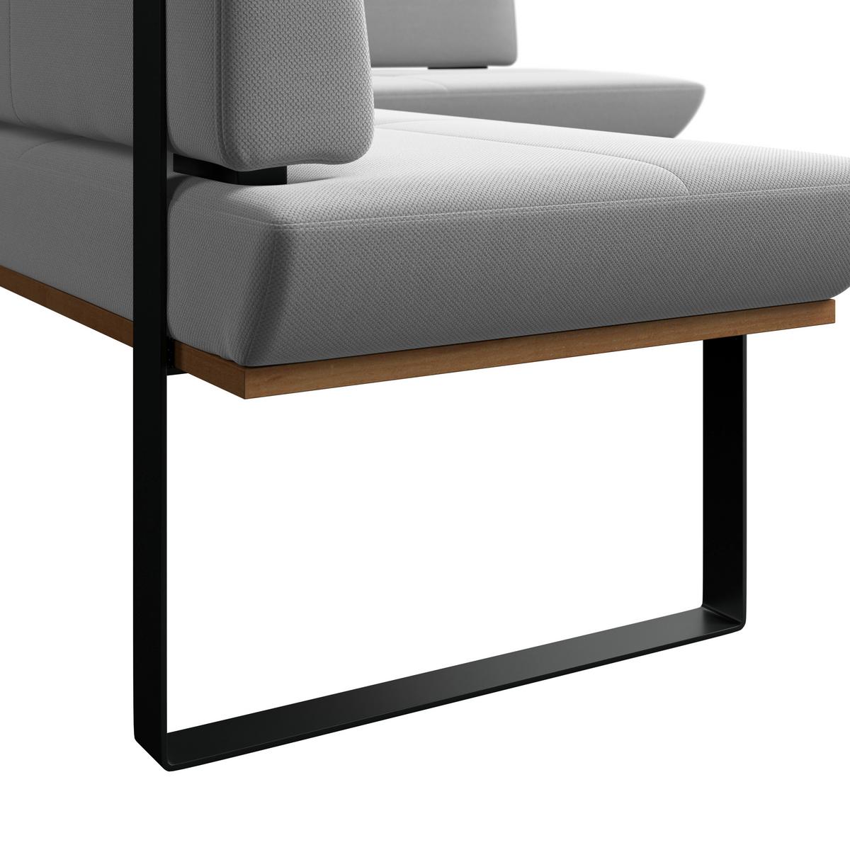 Eckbank Tristan Webstoff hellgrau, S:245x195cm - Hellgrau/Schwarz, MODERN, Holz/Textil (245/195cm) - James Wood