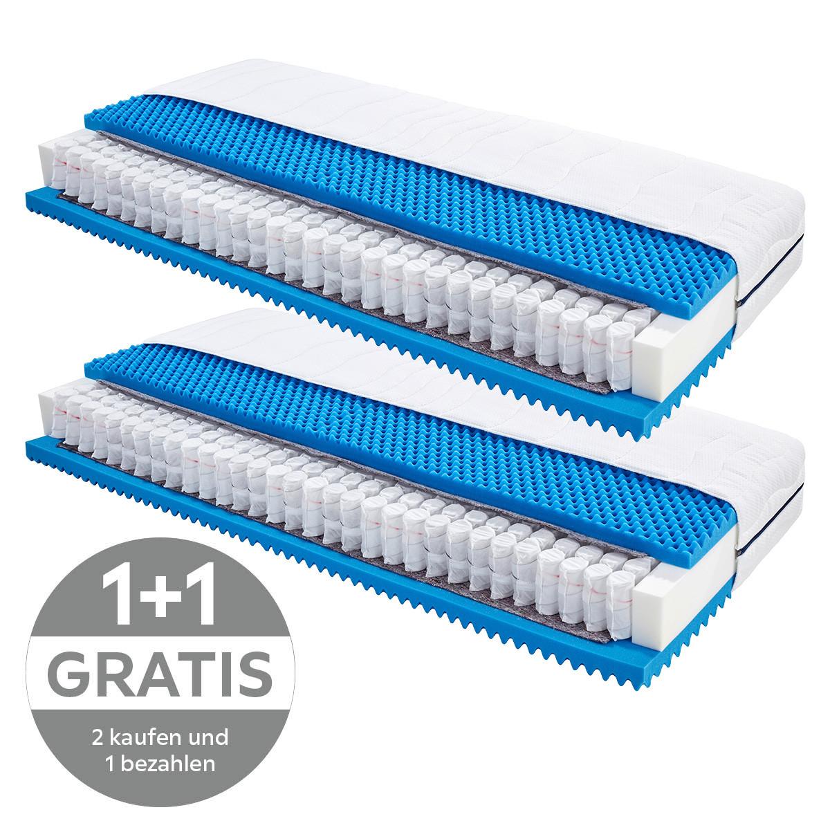 Taschenfederkernmatratze Dream 90x200cm mittelfest - Weiß, KONVENTIONELL, Textil (90/200cm) - Livetastic