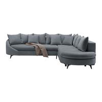 Rohová sedačka AXEL, pravá, sivá tkanina - čierna/sivá, Modern, kov/textil (291/250cm) - Mömax
