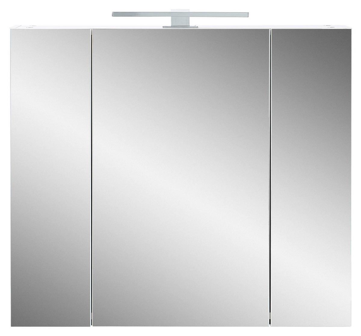 Badezimmer Forano Weiß Eichefarben - Eichefarben/Schwarz, MODERN, Holzwerkstoff (129cm) - Germania