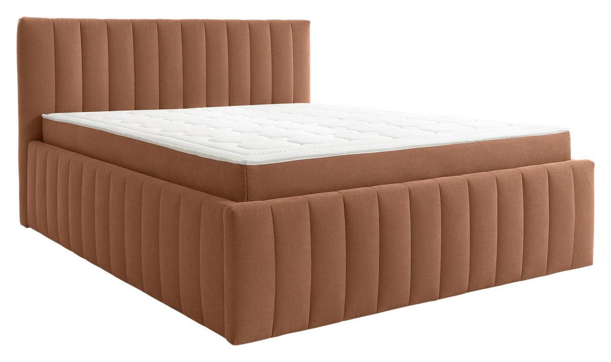 Čalúnená posteľ ORINOCO PL: 160/200 cm, hrdzavá - čierna/hrdzavá, Modern, kov/drevo (160/200cm) - Mömax