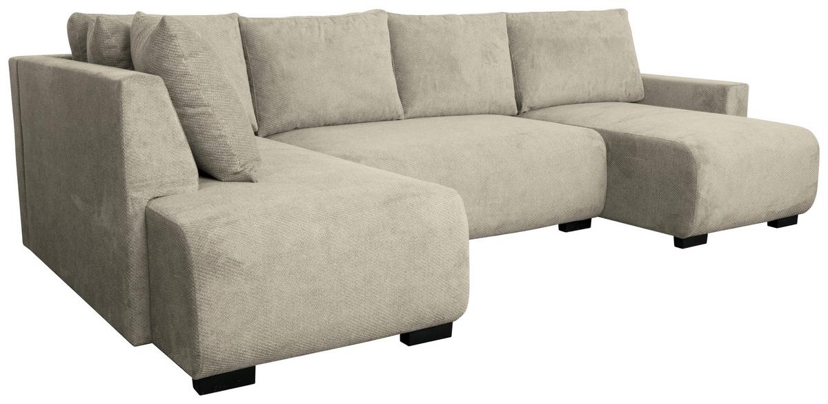 Wohnlandschaft Veronice Taupe B: 313 cm - Taupe/Blau, Trend, Textil (171/313/141cm)