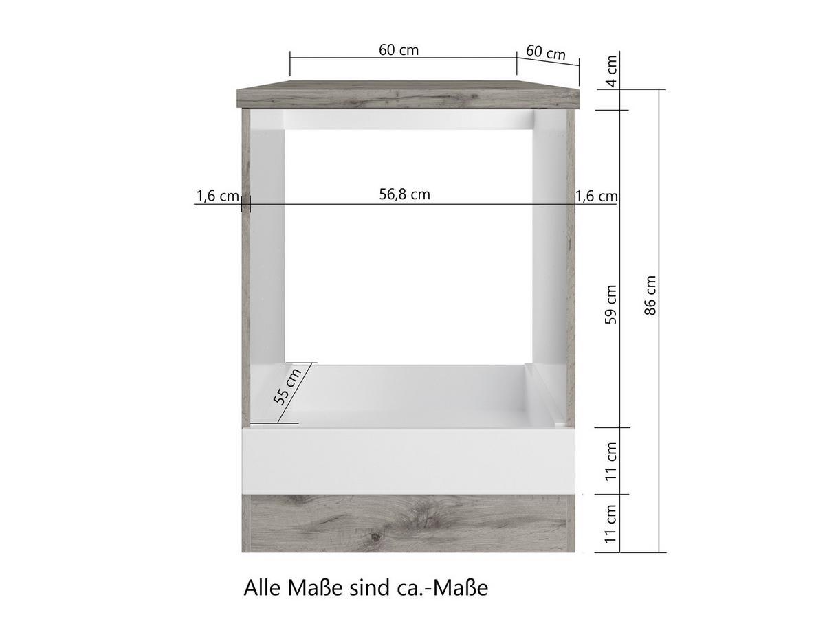 Herdumbauschrank Meran B: 60 Cm Grau/eiche Dekor - Eiche Wotan/Grau, LIFESTYLE, Holzwerkstoff (60/86/60cm) - Held