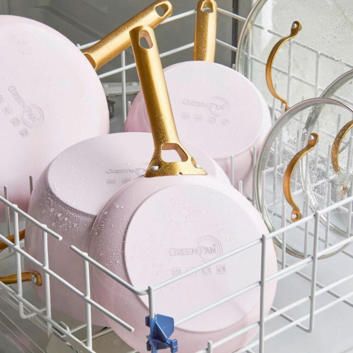 Kochtopfset 6-Teilig. weiß/Gold/Pink - Pink/Goldfarben, Basics, Glas/Metall - GreenPan