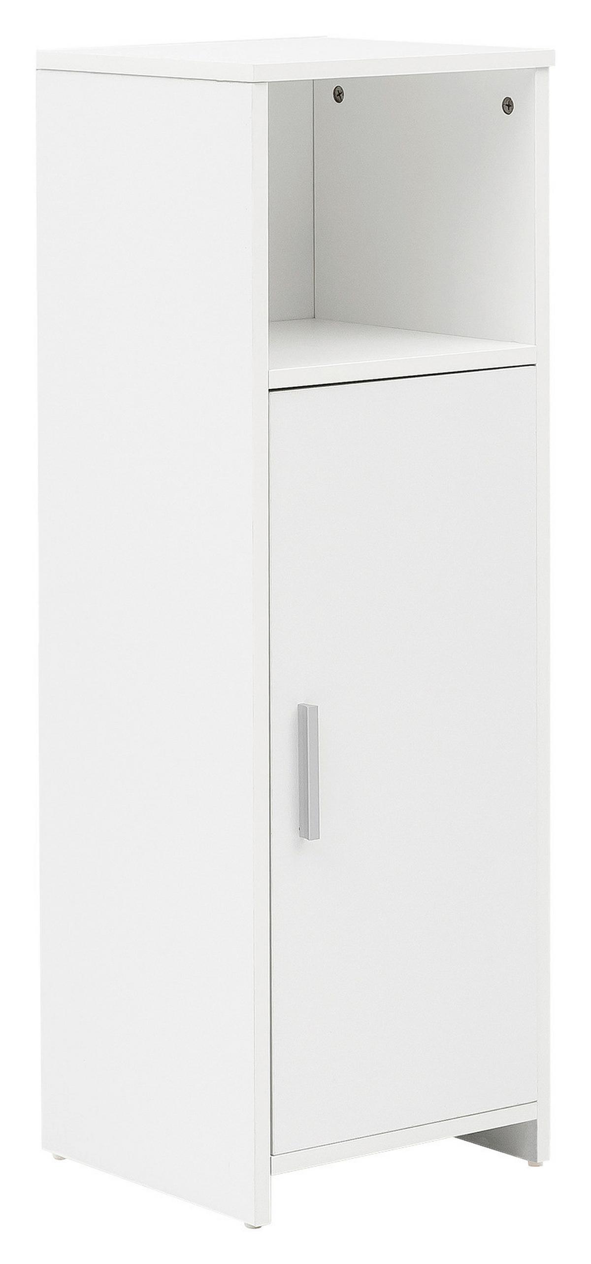 Midischrank mit Drehtür Wl5.753 B: 30 cm Weiß Dekor - Weiß, Basics, Holzwerkstoff (30/95,5/30cm) - MID.YOU