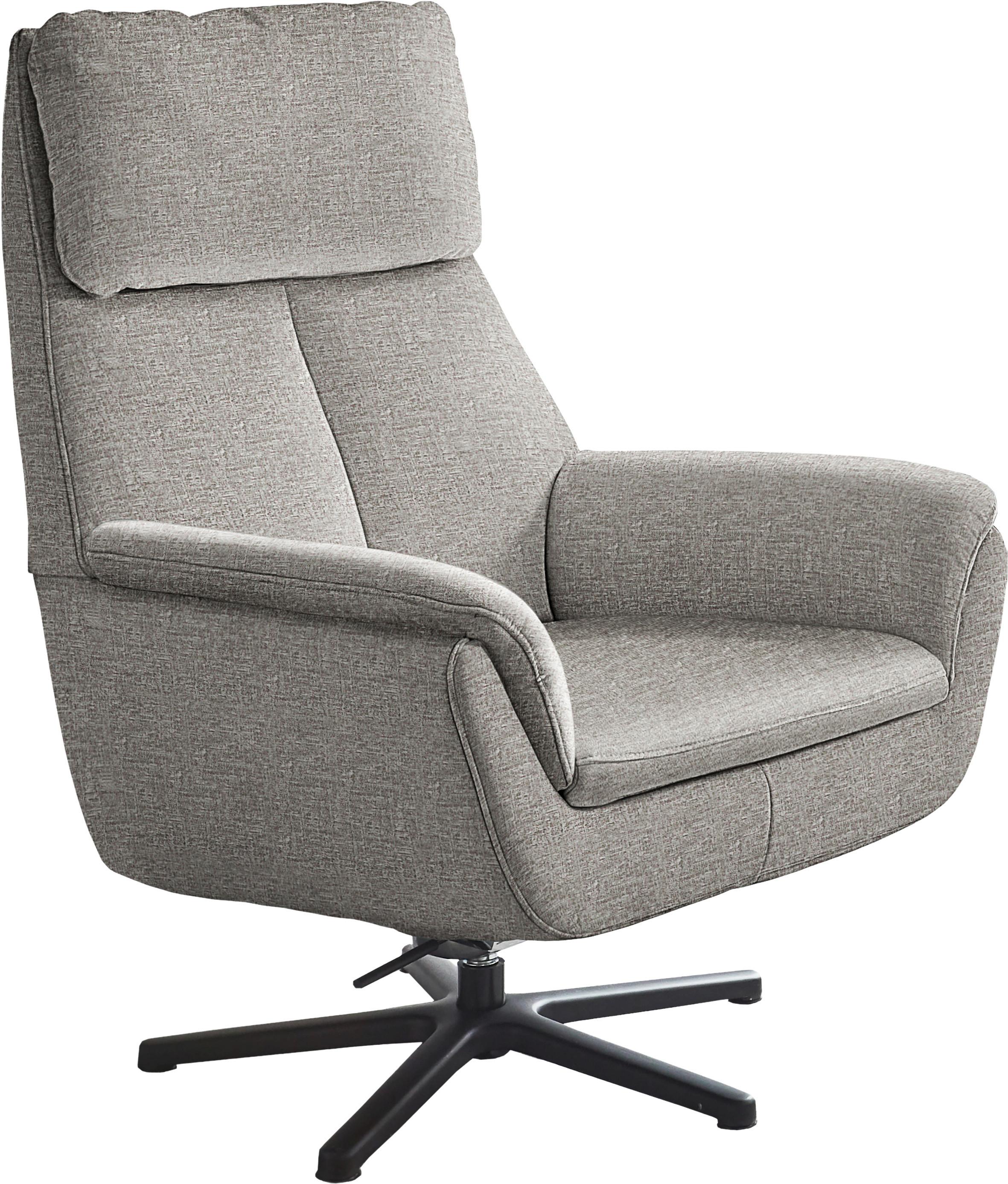 Kreslo NIELS, strieborná, funkcia hojdania - čierna/strieborná, Design, kov/textil (79/108/89cm)