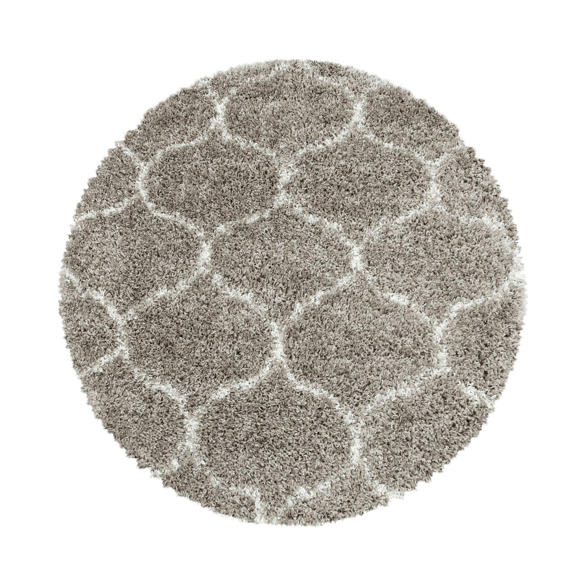 Webteppich Beige Naturfaser Salsa Ø 80 cm - Beige, Design, Textil (80cm)