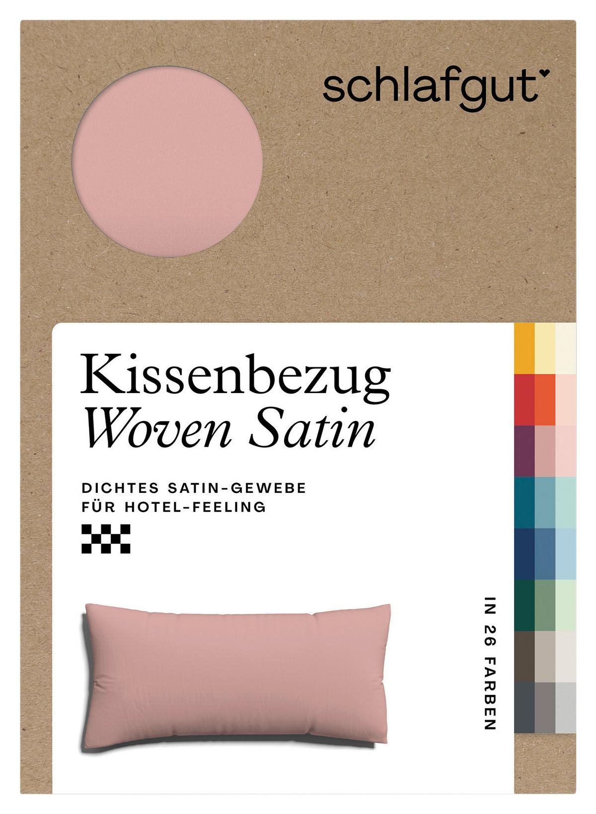 Kopfpolsterbezug Woven Satin - Rosa, Basics, Textil (40/80cm) - Schlafgut