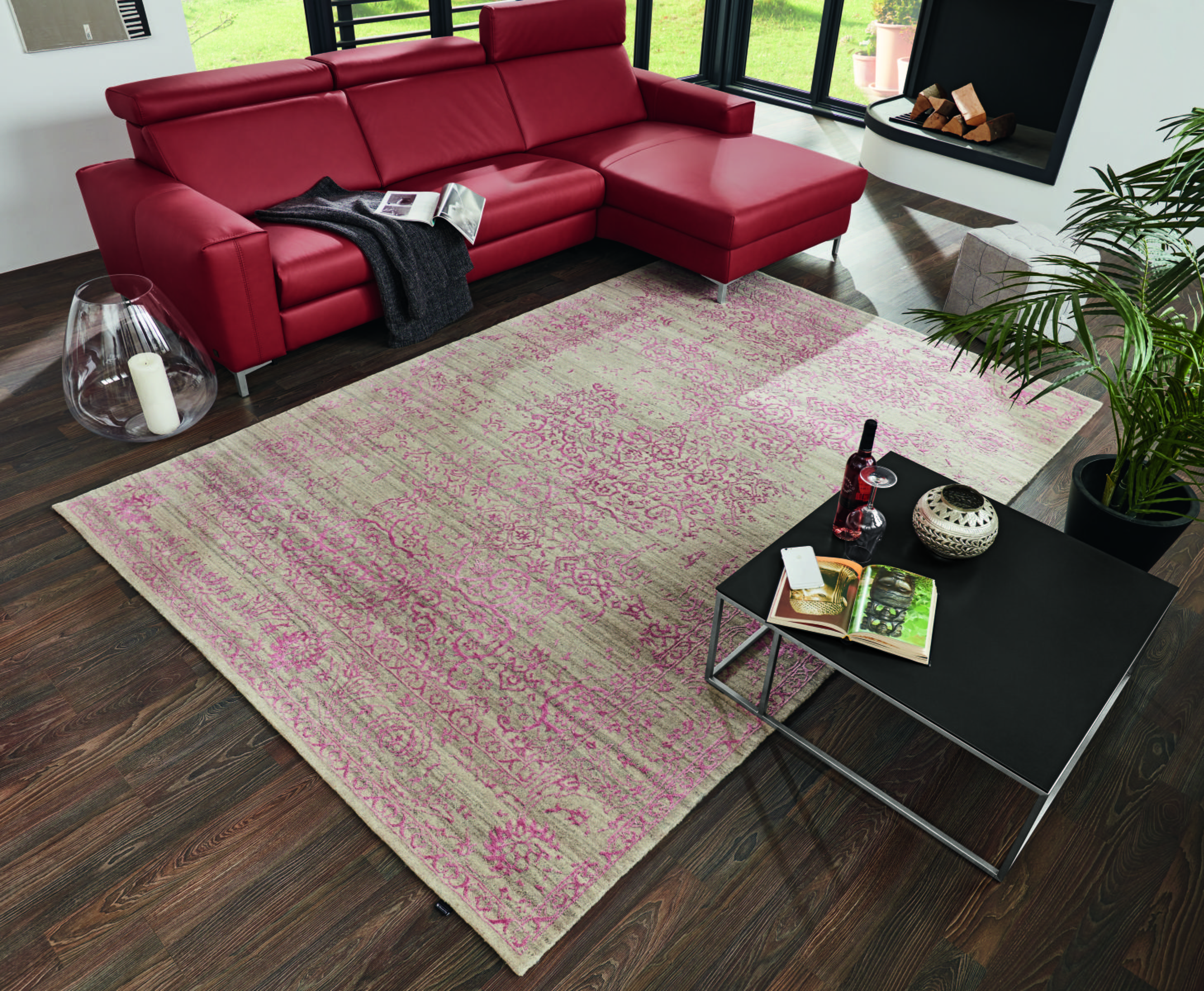 Orientalischer Webteppich Rosa /Beige Soho Vintage 70x140 cm - Beige/Rosa, Design, Textil (70/140cm) - Musterring