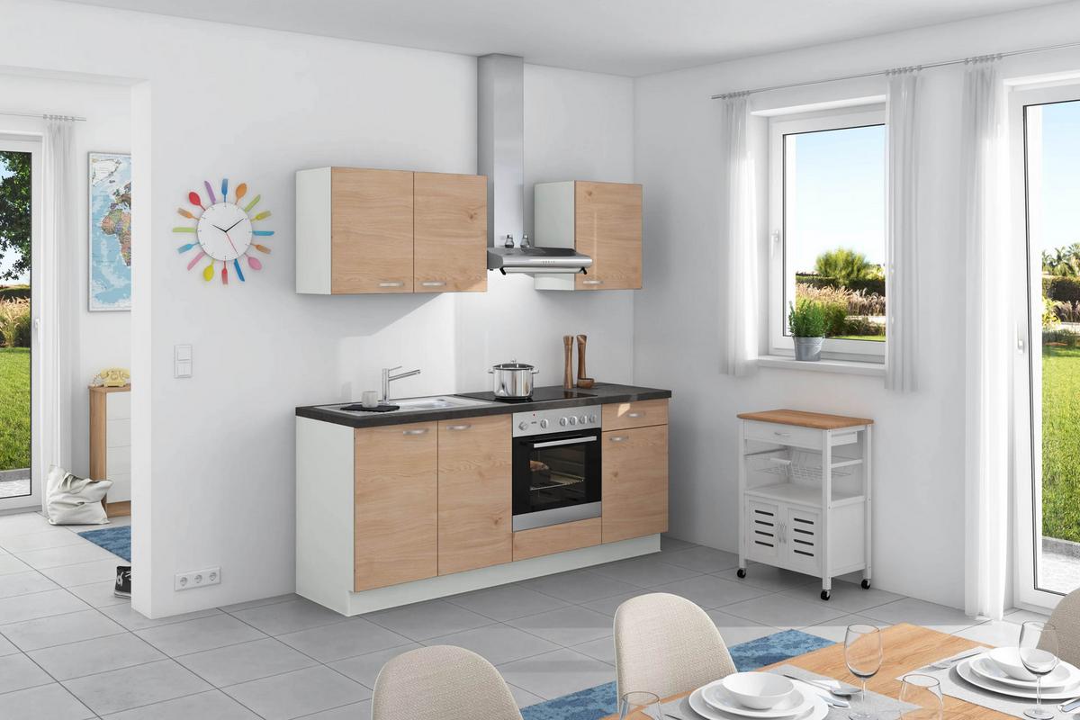 Küchenzeile Plan Ohne Geräte Ohne Geräte B: 200 Cm - Wildeiche/Anthrazit, Design, Holzwerkstoff (200cm) - Express