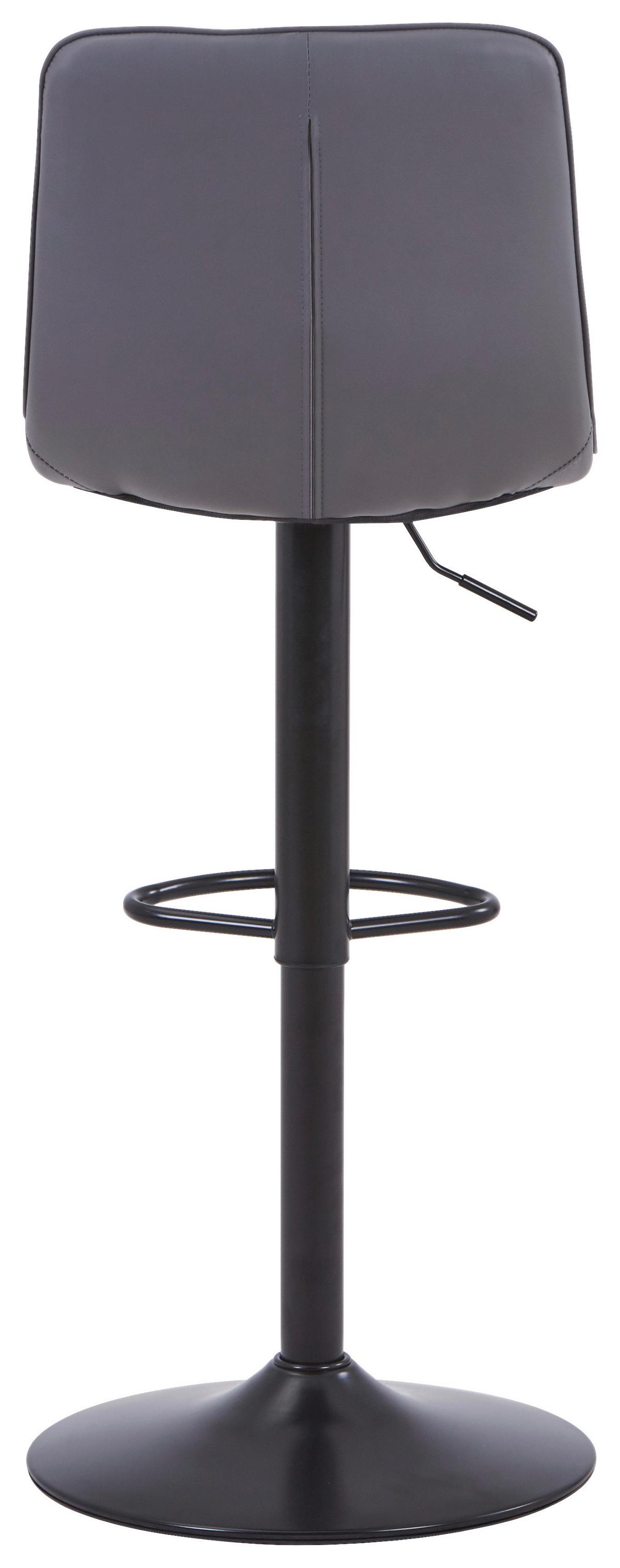 Barhocker Elias Grau höhenverstellbar, B: 42 cm - Schwarz/Grau, MODERN, Textil/Metall (42/109,5/52cm) - Livetastic