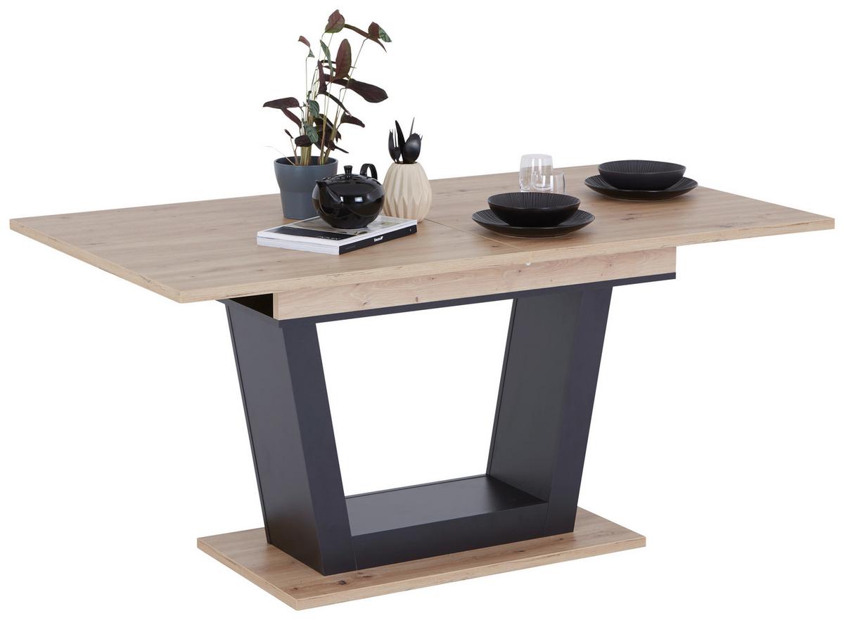 Ausziehtisch Carlos, Dekor Artisan Eiche, B: 160-200 Cm - KONVENTIONELL, Holzwerkstoff (160/77,3/90cm)
