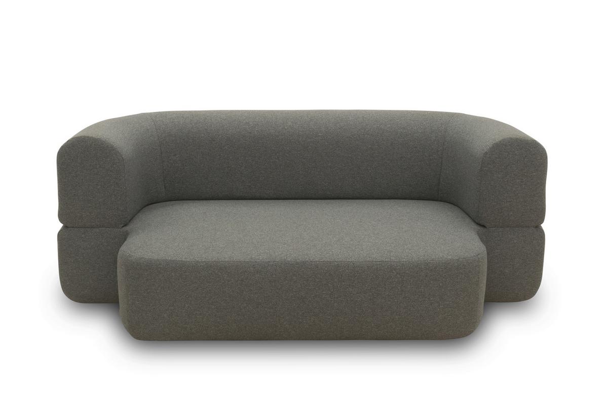 Schlafsofa Dunkelgrau B: 208 Cm - Dunkelgrau/Schwarz, Design, Textil (208/78/115cm) - MID.YOU