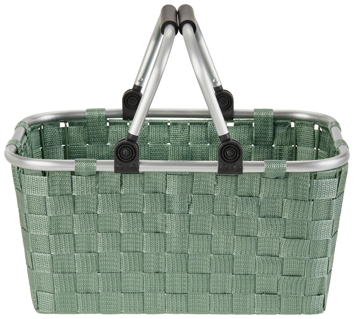 Bevásárlókosár Gina - zöld, Konventionell, műanyag/fém (41/29/21cm) - Ondega