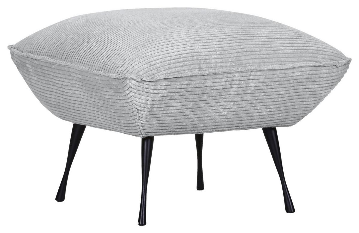 Hocker Lorris - Hellgrau/Schwarz, KONVENTIONELL, Textil (60/49/53cm) - MID.YOU