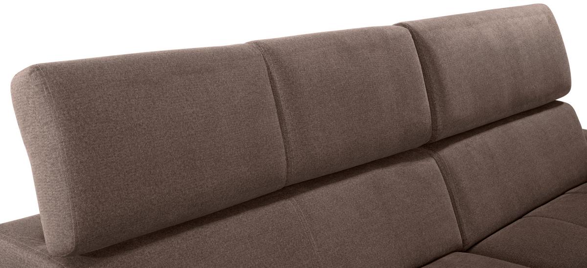 Ecksofa Mit Bettkasten Perry Braun 292x183 Cm - Silberfarben/Braun, Design, Textil (292/183cm) - Livetastic