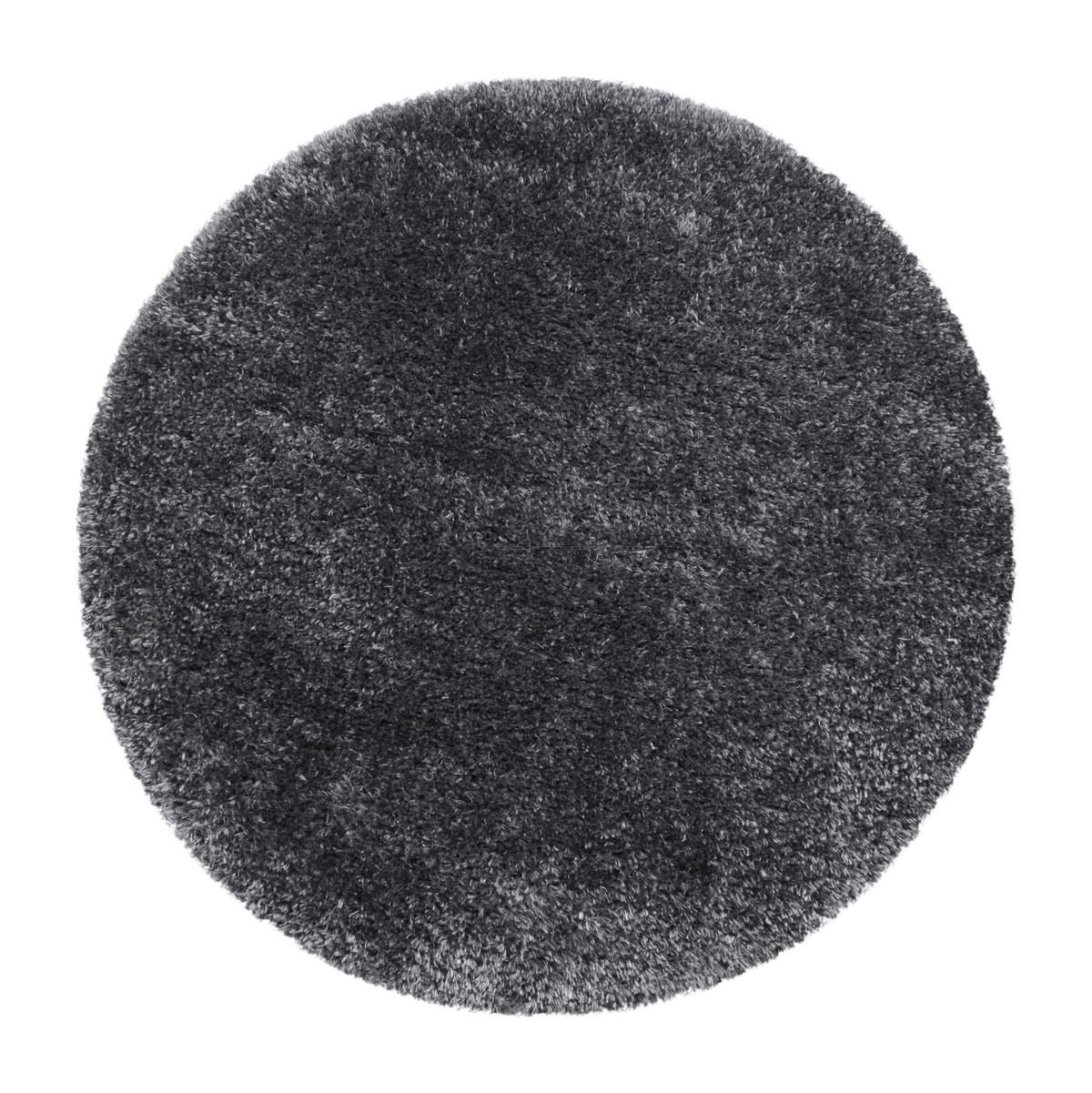 Hochflor Teppich Grau Brilliant Rund Ø 120 cm - Grau, Basics, Textil (120cm)