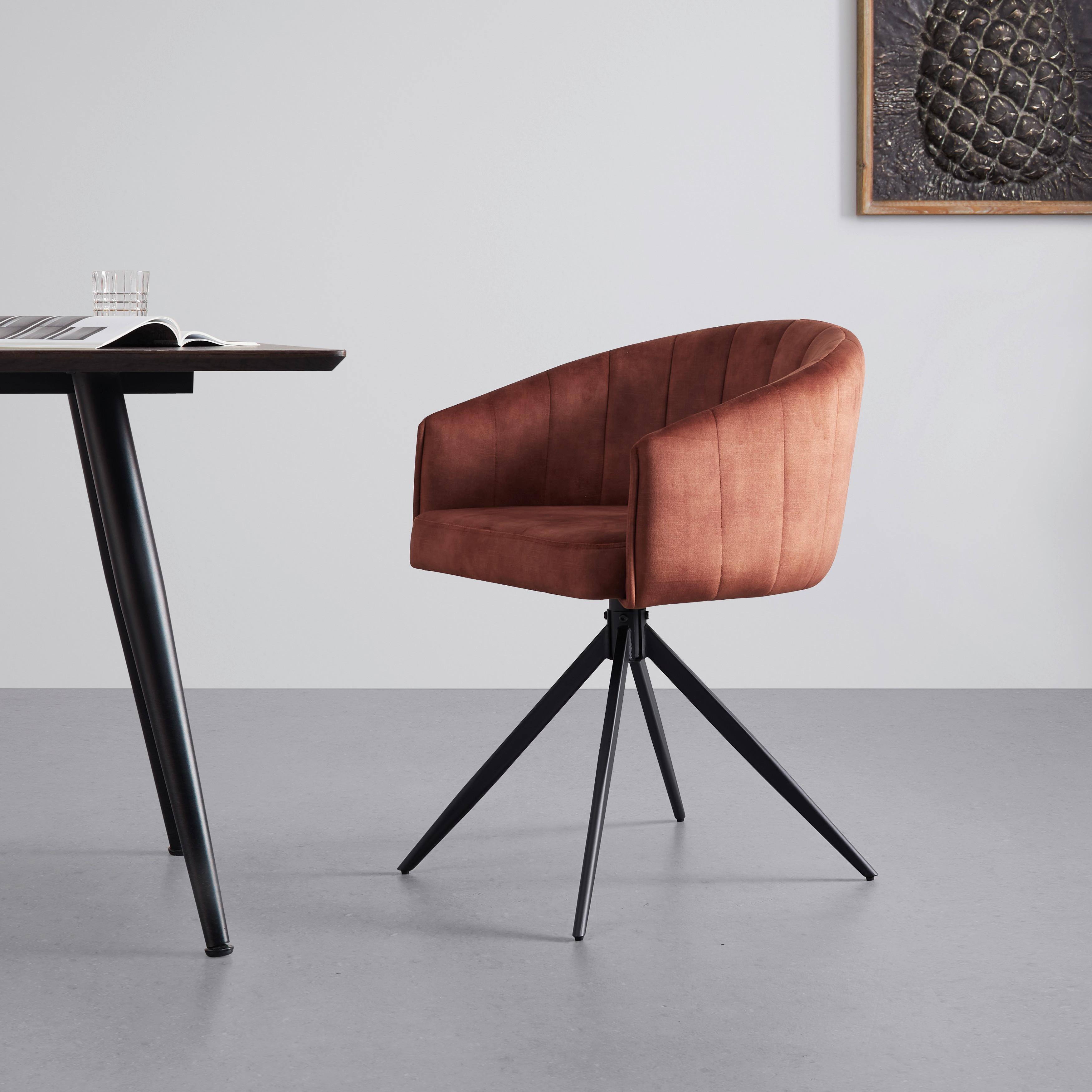 Židle Daniel Měděná - měděné barvy/černá, Moderní, kov/dřevo (56/77/56cm) - Bessagi Home