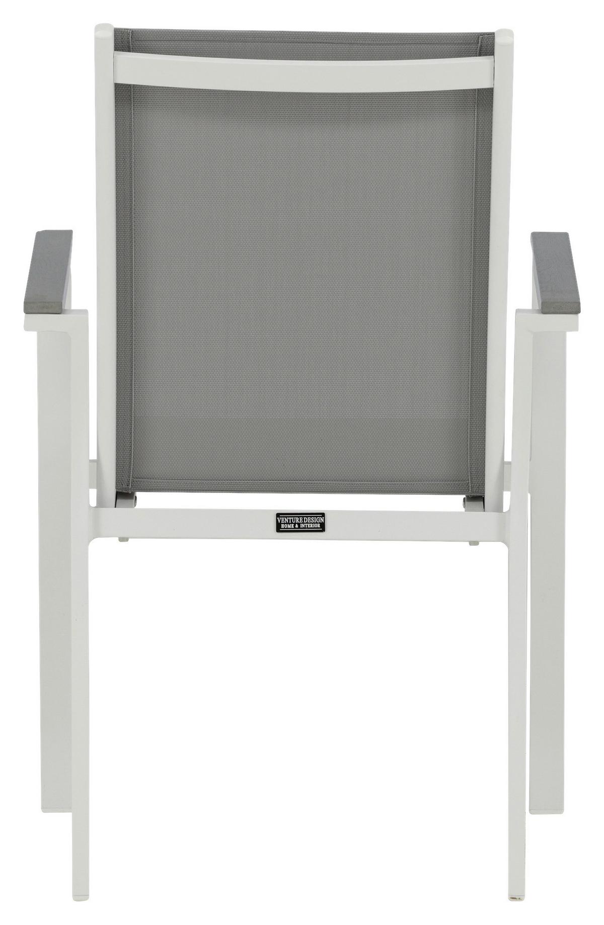 Gartensessel-set 2-tlg. Parma Metall/textil - Weiß/Grau, KONVENTIONELL, Textil/Metall (57/90/60cm) - Gardenson