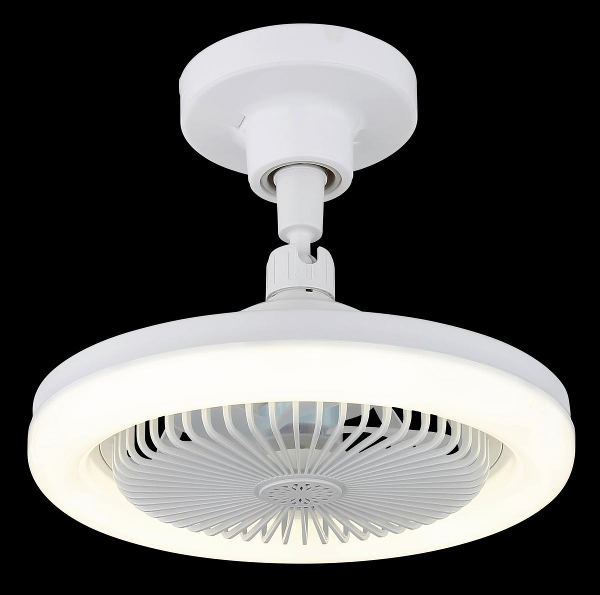 Deckenventilator inkl. Fernbedienung - Transparent/Weiß, Design, Kunststoff (25,8/21,7cm) - Globo