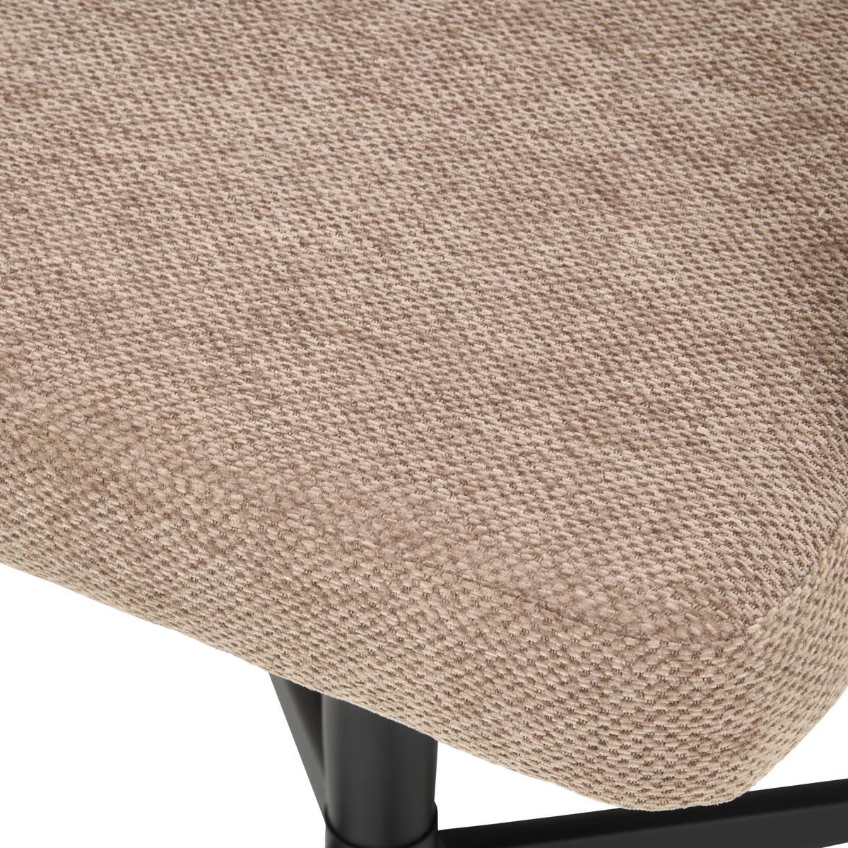 Armlehnstuhl Matteo Webstoff Braun, B: 58,5 cm - Schwarz/Braun, KONVENTIONELL, Holz/Textil (58,5/85/63cm) - Livetastic