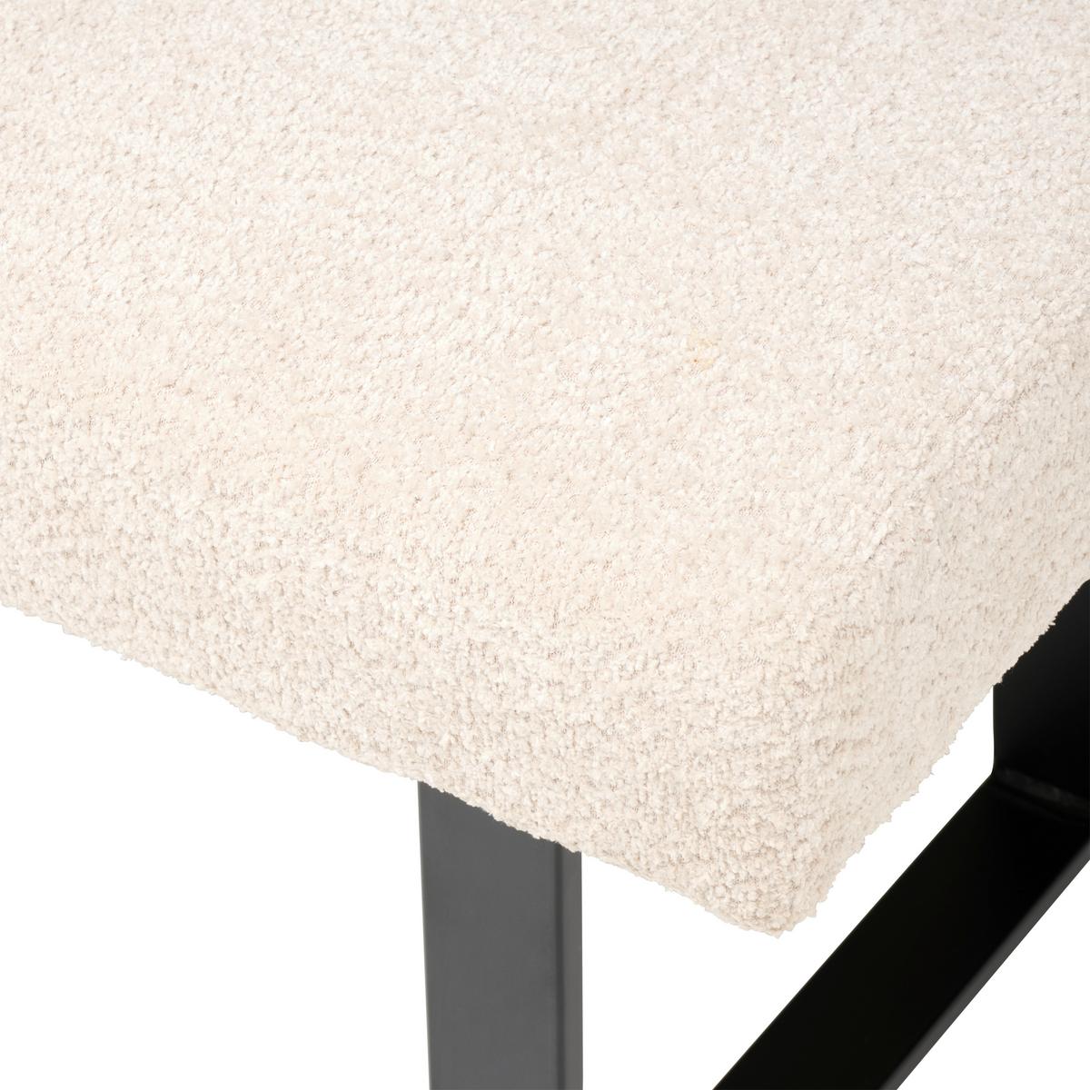 Sitzbank Kea Ohne Lehne Beige, B: 140 Cm - Beige/Schwarz, KONVENTIONELL, Textil/Metall (140/49/47cm) - MID.YOU