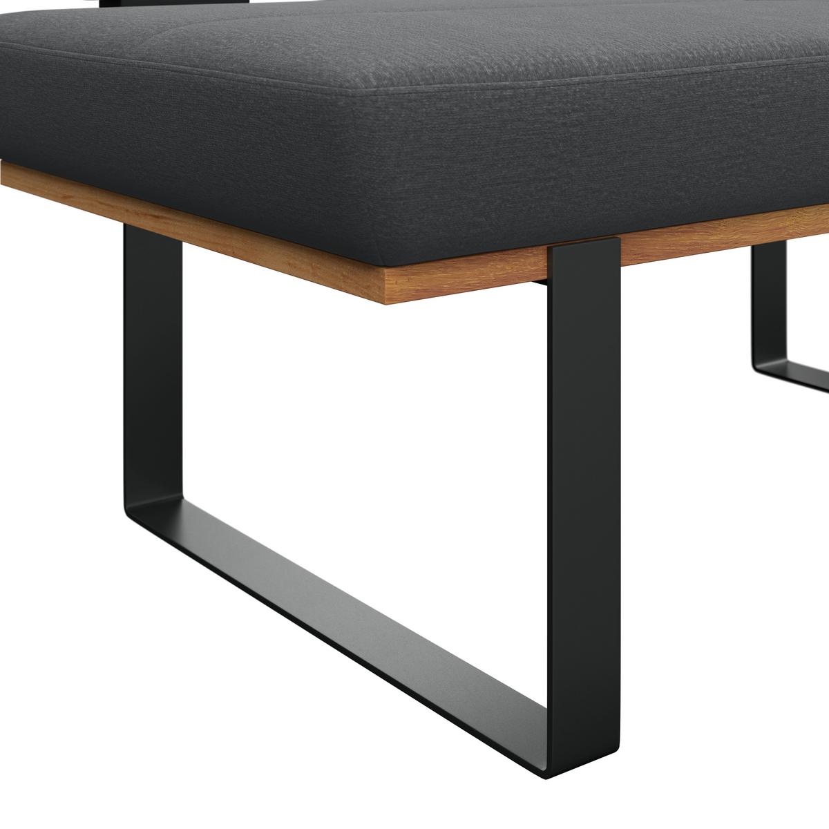 Sitzbank Tristan Webstoff schwarz, B: 130cm - Schwarz, MODERN, Holz/Textil (130/48/90cm) - James Wood