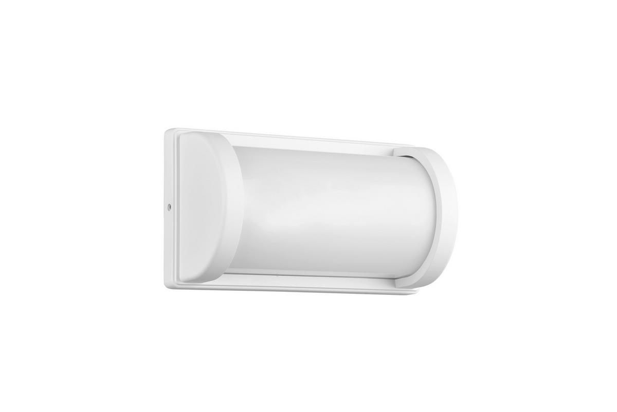 AUßENWANDLEUCHTE 10W, Weiß - Weiß, Design, Kunststoff/Metall (26,5/14,5/10cm)