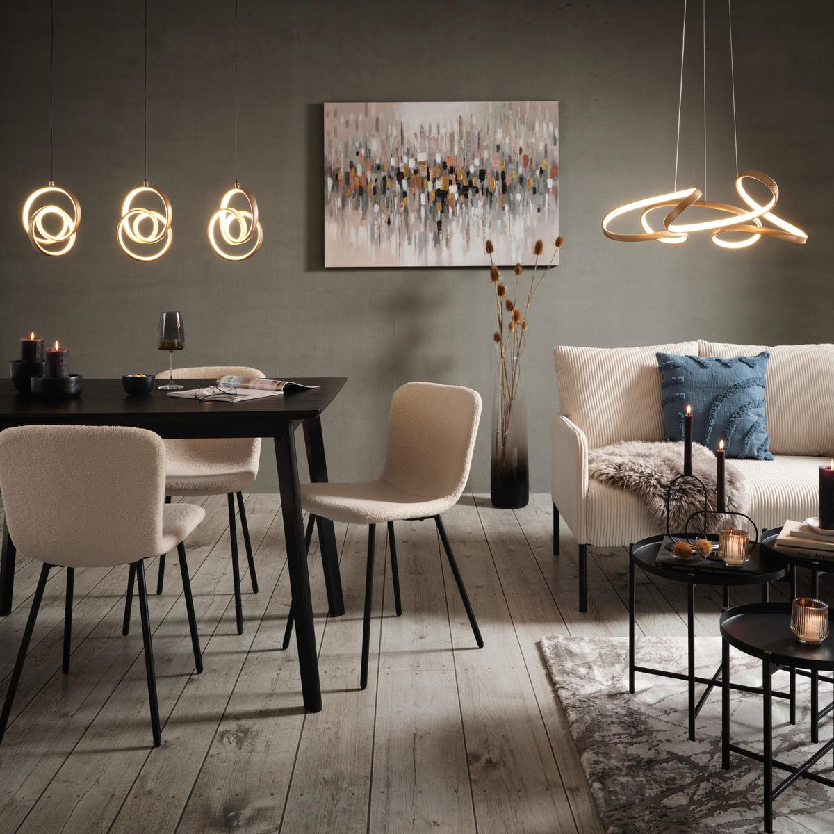 Závesné LED svietidlo JOSEM1 - čierna/cappuccino, Modern, kov/plast (75/18/120cm) - Premium Living