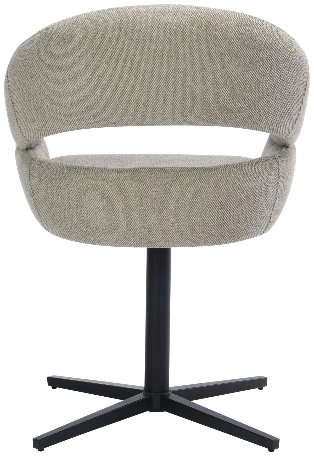 Armlehnstuhl Sigrid Leinenoptik Braun Drehbar - Schwarz/Braun, MODERN, Holz/Textil (62/84/58cm) - My Baby Lou