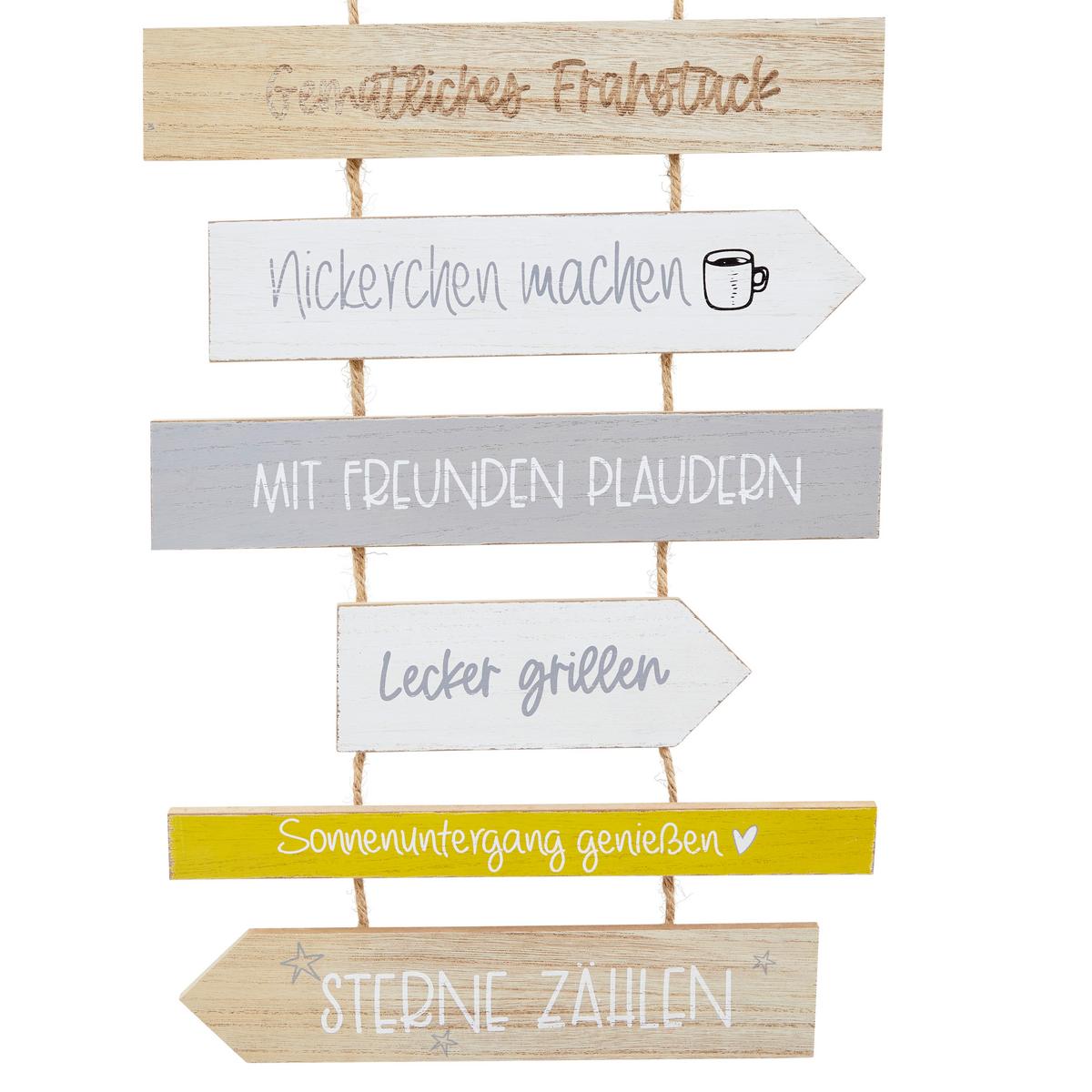 Dekoschild Camping-Regeln - Multicolor, MODERN, Holzwerkstoff (30/59cm)